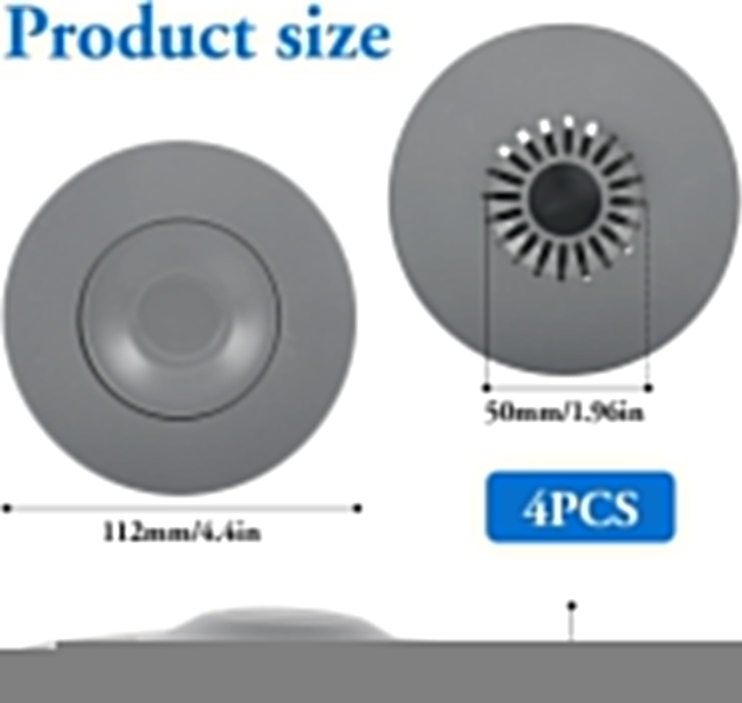 4 Piezas Tapón de Drenaje Universal - Suave Tapones Fregadero Silicona - Tapón de Bañera Universal a Presión con Filtro de Comida y Pelo para Lavabos, Fregaderos, Bañeras y Cocina,Antiolores