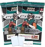 2024 Panini Prizm Football NFL, paquetes al por menor, tarjetas coleccionables + cargador superior + imán StreetCards (2 paquetes + 2 cargadores superiores)