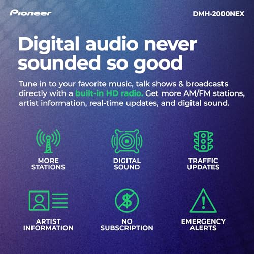Image of Pioneer DMH-2000NEX 6.8 inch Double Din Multimedia Digital Media Receiver, Wired Apple CarPlay and Android Auto, Bluetooth, Backup Camera Compatible, Touchscreen, One Touch Navigation