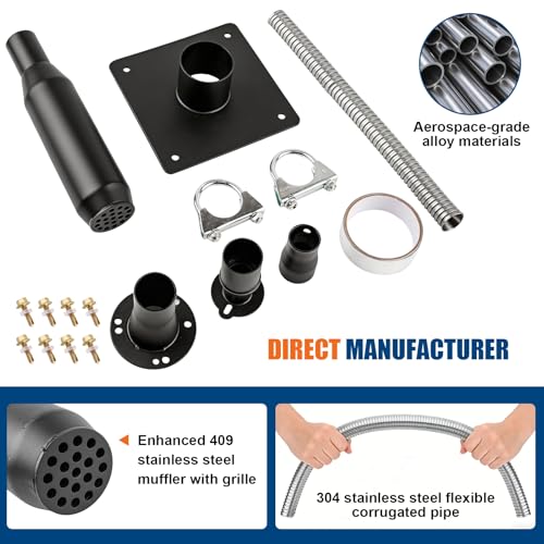 image for Stolora Generator Exhaust Extension Silencer Kit - 3 Universal Adapter