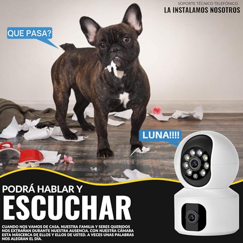 Draadloze bewakingscamera voor binnen, IP-camera 2K, 4 MG, met bewegingsdetectie en nachtzicht, babycamera met bidirectionele audio, compatibel met iOS, Android, met verlichting, 2 l - Afbeelding 5