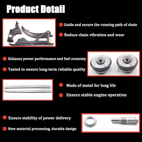 AUCERAMIC N54 Timing Chain Kit with Guide Tensioner VVT Sprocket Fit for BMW 2007-2016 135i 335i 335is 335Xi 535i 535Xi 740i 740Li X6 Z4 E90 E91 E92 E93 F01 F02 F03 F04 N54B30A N53B30A N43B20A 3.0L L6 by AUCERAMIC - Image 7