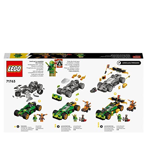 LEGO 71763 Ninjago L’Évolution Voiture De Course de Lloyd, Jouet pour Enfants dès 6 Ans avec Figurines Quad et Serpents avec bannière de Mission à Collectionner