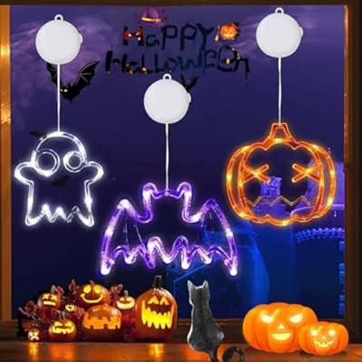 Sprinlot Decoración de Ventana de Halloween, 3 Luces LED con Ventosa para Halloween, Calabaza Naranja,Fantasma Blanco y Murciélago Morado para Decorar Ventanas | Ya disponible en tu tienda friki favorita! En mundofriki.es! Sprinlot Decoración de Ventana de Halloween, 3 Luces LED con Ventosa para Halloween, Calabaza Naranja,Fantasma Blanco y Murciélago Morado para Decorar Ventanas | Ya disponible en tu tienda friki favorita! En mundofriki.es!