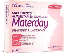 Vitamina Acido Folico Gestante Lactantes 30cp Materday