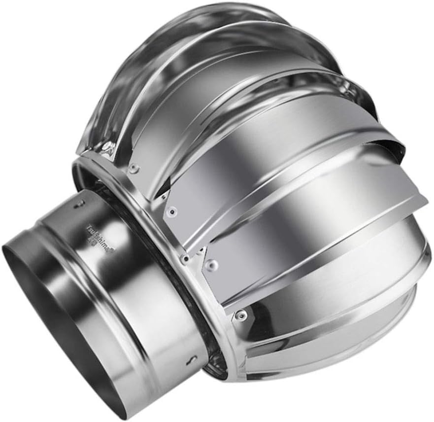 Rotating Chimney Cowl Cap Stainless Steel Spinner AntiDowndraught Top