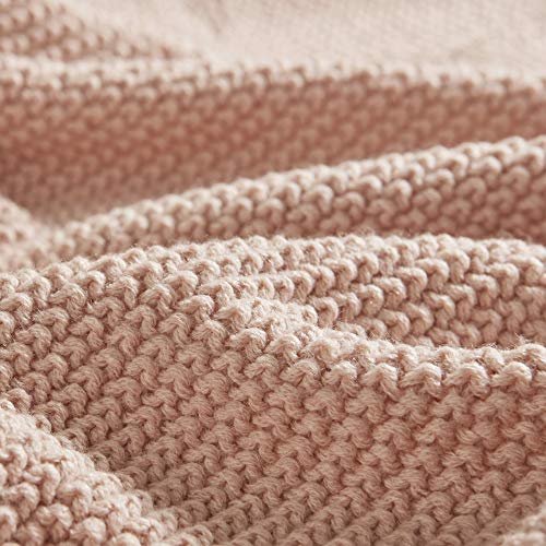 Image of INK+IVY Bree Knit Throw Blanket for Bed, Sofa, and Couch, Lightweight, Breathable, Soft & Cozy Summer Blanket, Throw (50 in x 60 in), Coral
