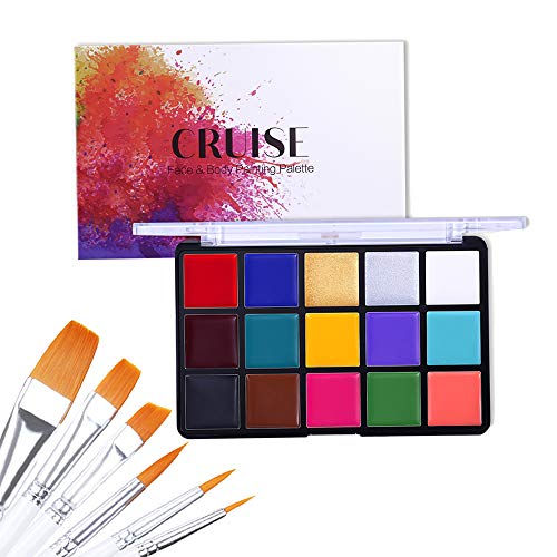 MEICOLY 15-Color Face and Body Paint Oil Art Palette for Halloween Parties and Special Effects Makeup