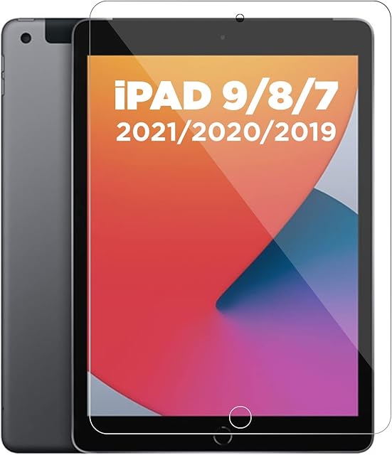 DN-Technology Screen Protector For iPad 9th / 8th / 7th Generation Screen Protector for iPad 10.2 2021/2020 / 2019 Tempered Glass Screen Guard For iPad 10.2 inch