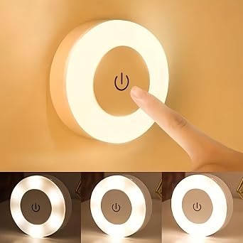 Minimalist LED Night Light, 3-Level Adjustable LED Night Light Touch Sensor Switch, Warm White Light, Suitable for Walls, Closets, Kitchens, Under cabinets, and countertops.