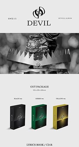 Miniatura 2 de Oneus Devil 1st álbum versión aleatoria CD+libro de letras de 16p+libro de fotos de 96p+1p tarjeta oculta, 2p fotografias y juego de tarjetas de