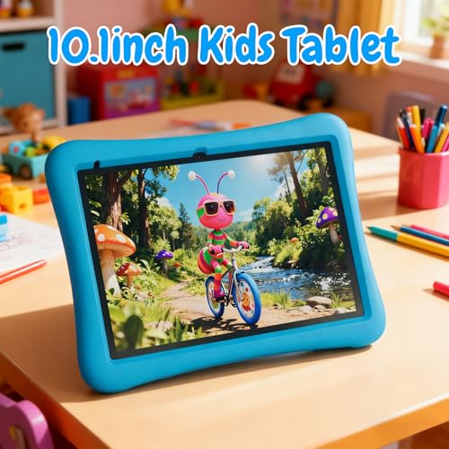 Image of ZZB 10 Inch Android 15 Tablet for Kids with Case, 8GB (3+5 Extended) RAM + 32GB Storage (Supports 1TB Micro SD), 6000mAh Long Battery, Dual Cameras, Android Tablets Tablets for Kids