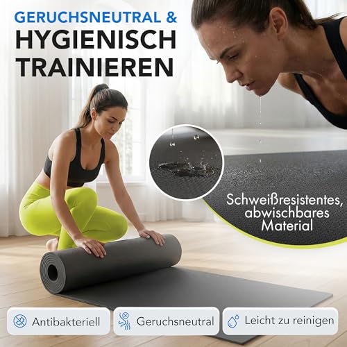 LILENO SPORTS Bodenschutzmatte Fitnessgerät 60x120 cm | 8 mm starke Fitnessgeräte Unterlage | Sportmatte und Fitnessmatte rutschfest | Ideal Schalldämmend für Crosstrainer, Laufband oder Home Gym