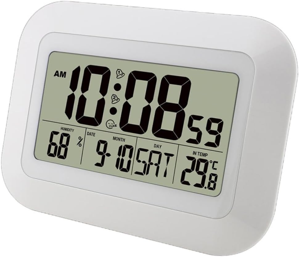 VALICLUD 1Pc Multi Functional Digital Alarm Clock with Temperature Humidity Display Stylish Home Hanging Clock for Bedroom Living Room Elegant Design Battery Not Included