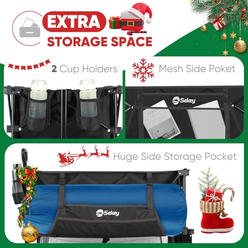 image for Sekey 400L Double Decker Beach Wagon 50''L Extra-Long Extended Shelf, 