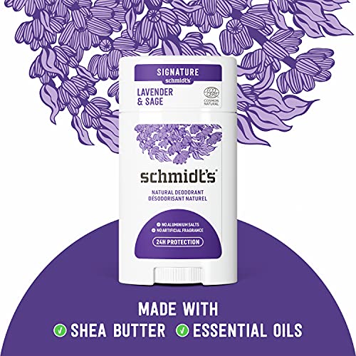 Schmidt's Aluminum Free Natural Deodorant For Women And Men, Lavender And Sage With 24 Hour Odor Protection, Vegan, Cruelty Free, 2.65 Oz, Pack Of 2 #TOP2
