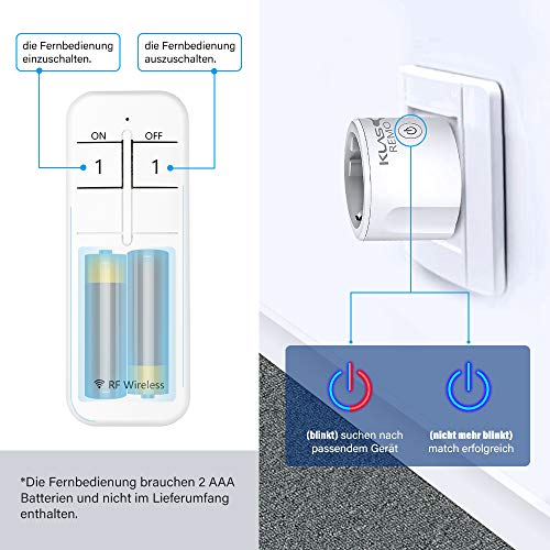 Funksteckdosen mit Fernbedienung, Funksteckdosen einfach Smart Seckdose Ferngesteuerte Stecker Weiß für Ältere Menschen, 30 M Reichweite - Image 7