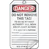 Accuform MDT162LTM HS-Laminate Safety Tag, Legend Danger Hands Off Do Not Operate, 5.75 Length x 3.25 Width x 0.024 Thickness, Red/Black on White (Pack of 5)