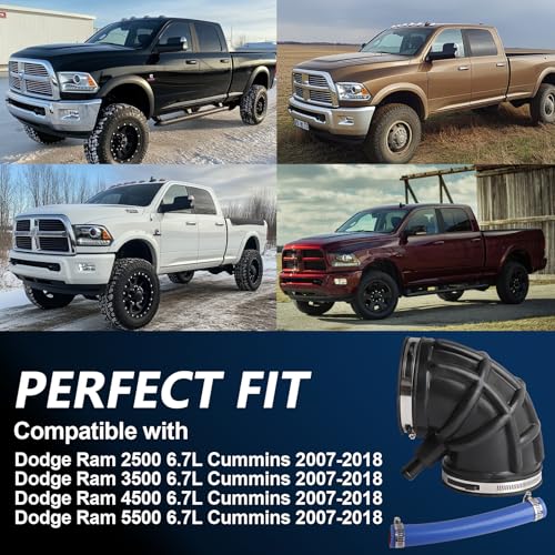 Duto de tubo de mangueira inferior de ressonador de admissão de ar compatível com Dodge Ram 2500 350