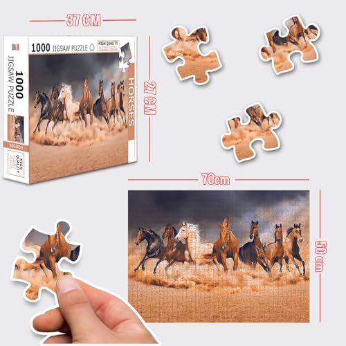 Image of Horses Jigsaw Puzzle - 1000 Piece Puzzle | Wild & Farm Horse Brain Game | Gift for Puzzle Lovers and Equestrian Enthusiasts
