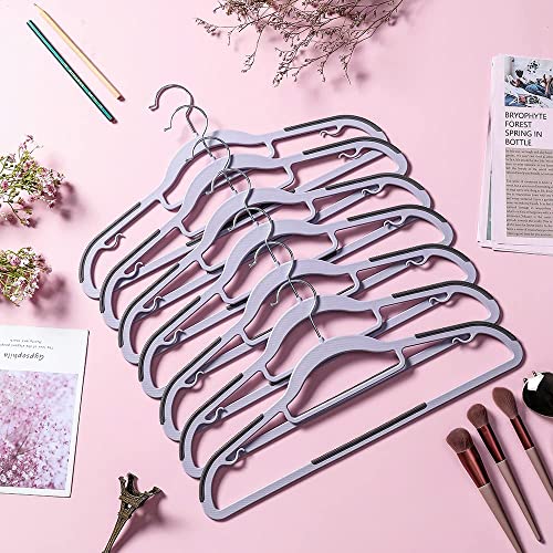 Plastic Hangers 50 Pack Heavy Duty Dry Wet Clothes Hangers With Non-Slip Pads Space Saving 0.2" Thickness Super Lightweight Organizer #TOP6