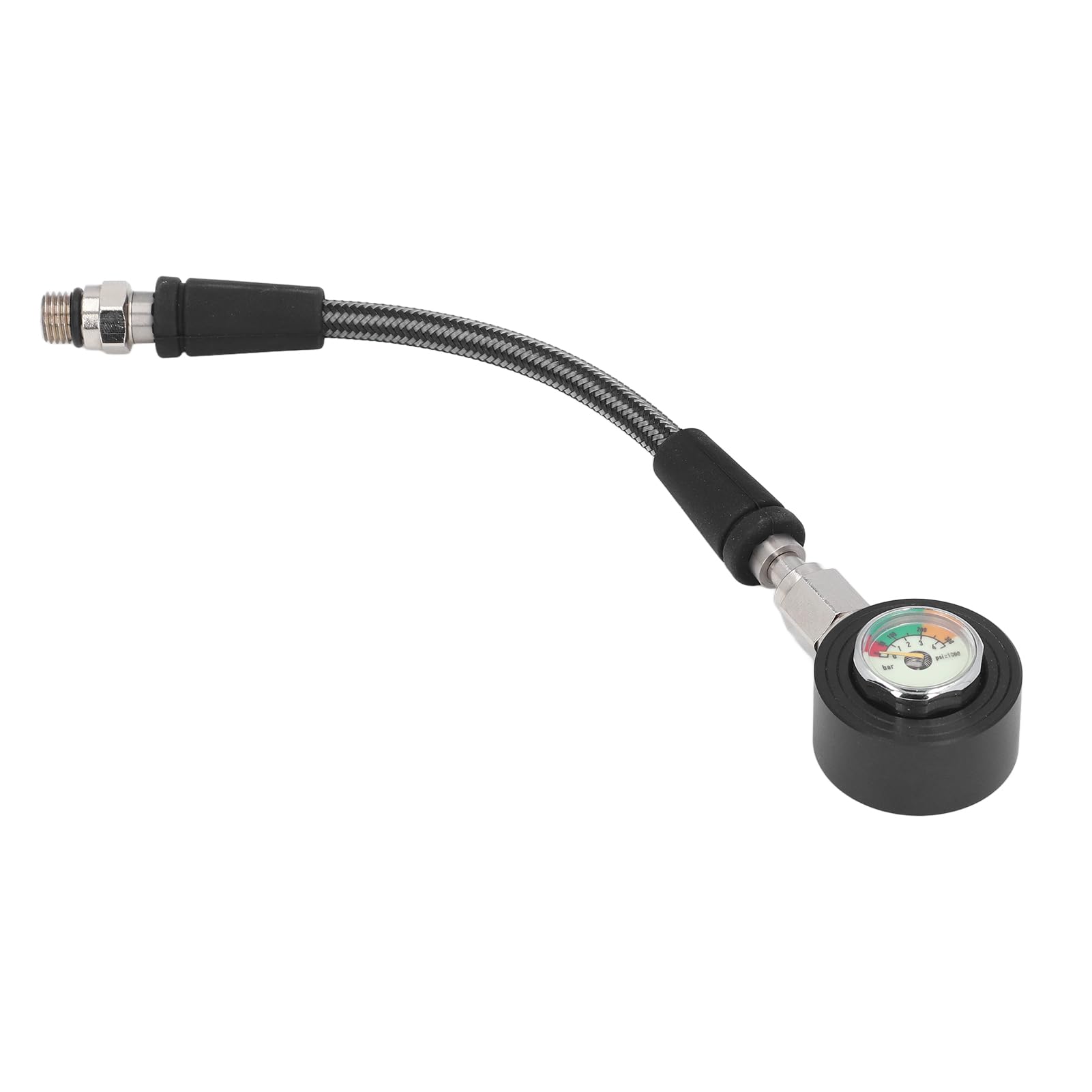 Diving Pressure Gauge, Luminous Submersible Pressure Gauge with High Pressure Hose, 360 Degree Rotatable Diving Pressure for BCD Regulator, Diving Equipment (15cm)