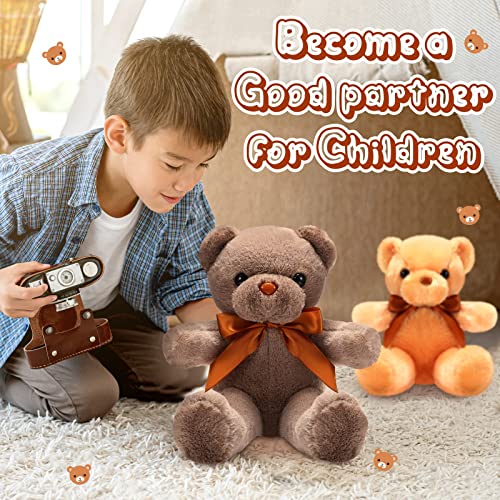 24 Pcs Bear Stuffed Animal Bulk 12 Inches Plush Soft Cute Small Bear Kids Sleeping Playing Dolls Toys For Christmas Baby Shower Valentine's Day Birthday Girlfriend Gifts (Brown, Light Brown And Beige) #TOP3