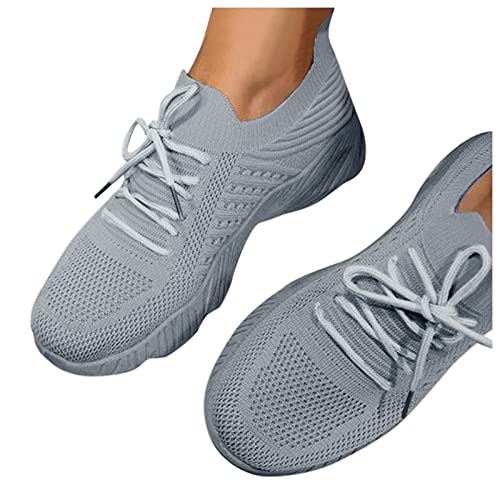 Damen Schuhe Sneakers Mesh Atmungsaktiv Sportschuhe Stoßdämpfung Sport Laufschuhe Low-Top Halbschuhe Turnschuhe Mode Rutschfeste Walkingschuhe Trekking- & Wanderschuhe Joggingschuhe Barfußschuhe