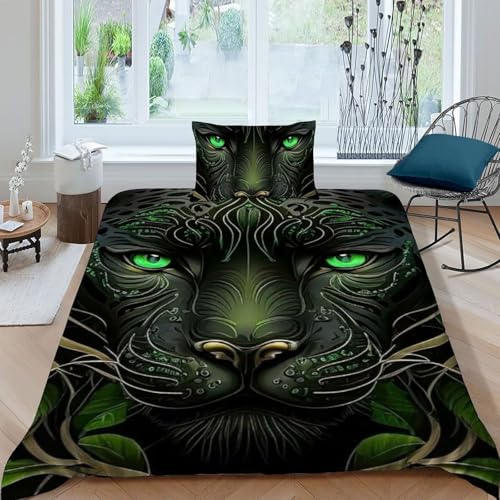 Housse de couette microfibre panthère noire haute qualité 135x200 - 3