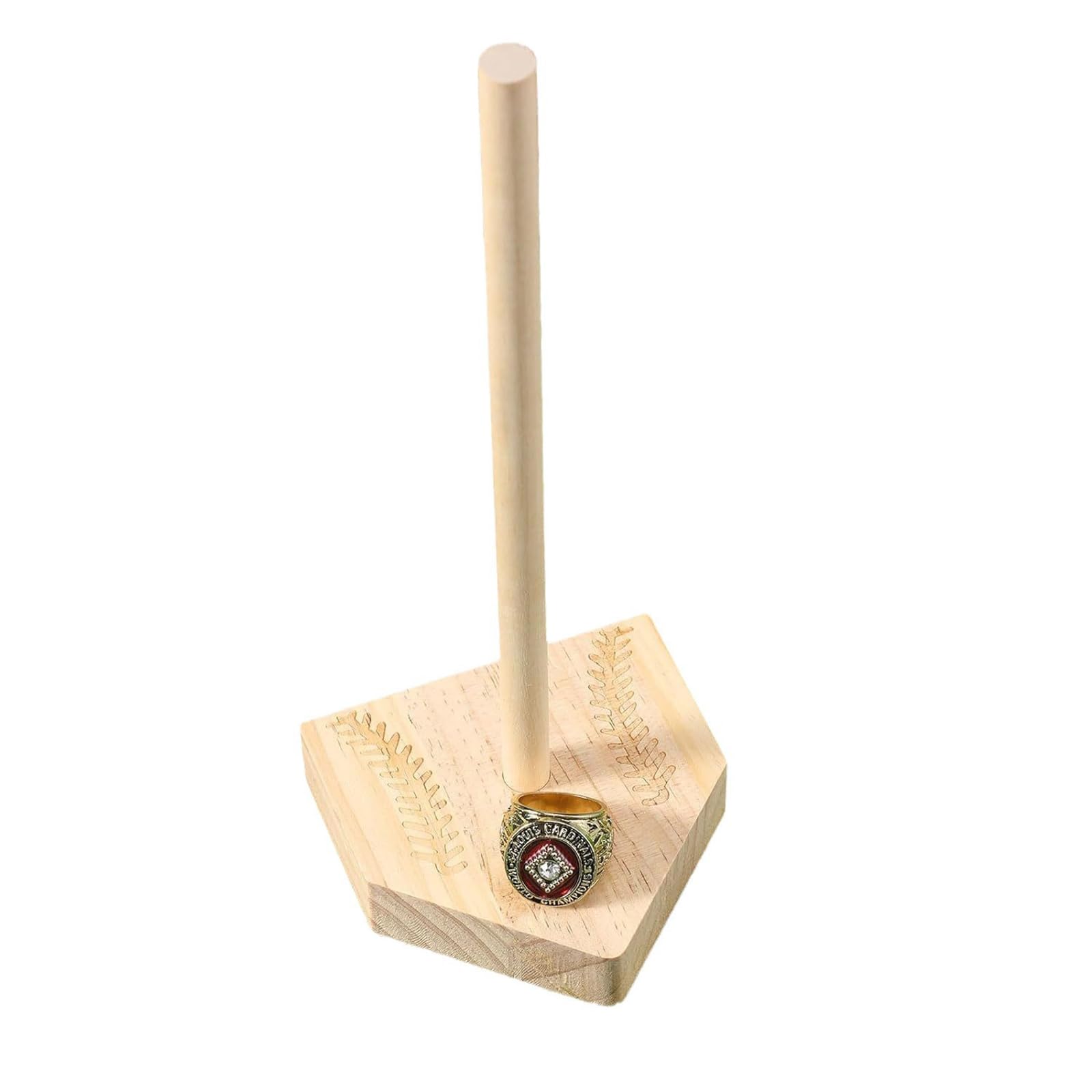 Mllepjdh Rings Holder Baseball Display Case Championship Rings Display Holder Wood Jewelry Storage Baseball