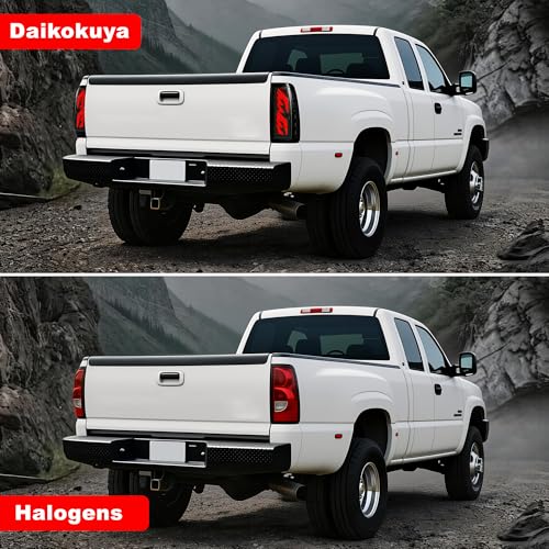 Image of Sequential Led Tail Lights Fit for 1999-2002 Chevy Silverado 1500 /2500,1999-2006 GMC Sierra 1500 /2500 /3500, Starting Animated Dynamic Turn Signal,Reverse Light,Brake Light,Rear Light Assembly, Smoked