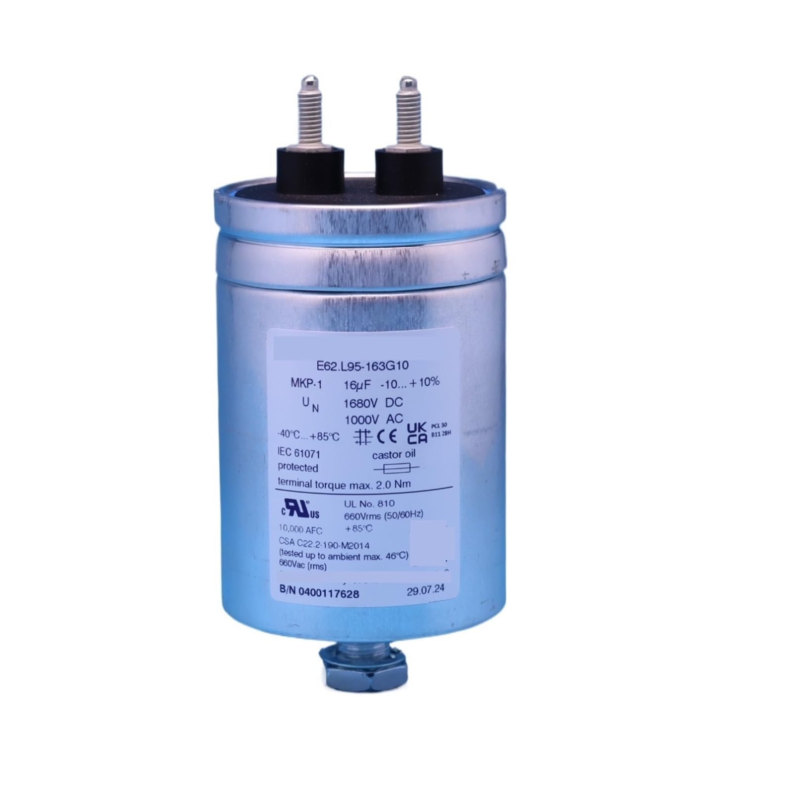 Condensateur de puissance E62.L95-163G10 16UF pour haute tension