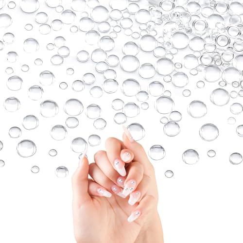 LuxStellar Lot de 1 440 galets en verre transparents pour vases, art floral, décoration de table, 2 à 5 mm, semi-circulaires, idéal pour la décoration de mariage,...