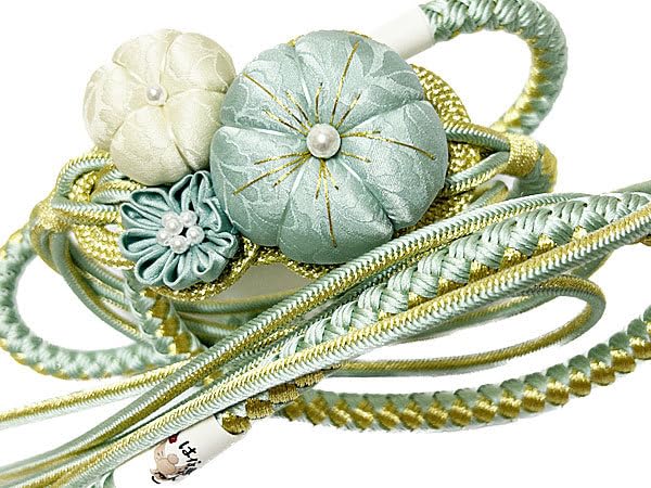 Amazon.co.jp: 帯締め 振袖 梅花 パール調 飾り くすみカラー 薄い 
