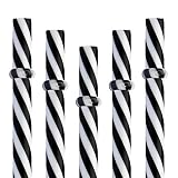 Dakoufish 12 Piece 9 Inch Reusable Plastic Thick Drinking Straws BPA Free Mason Jar Straws Transpare