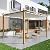 Klysiora 10x13ft Woodgrain Aluminium Pergola Upgraded Retractable Outdoor Pergola with Canopy Modern Gazebo for Backyard, Patio, Porch, Grape Trellis - Beige Curtains