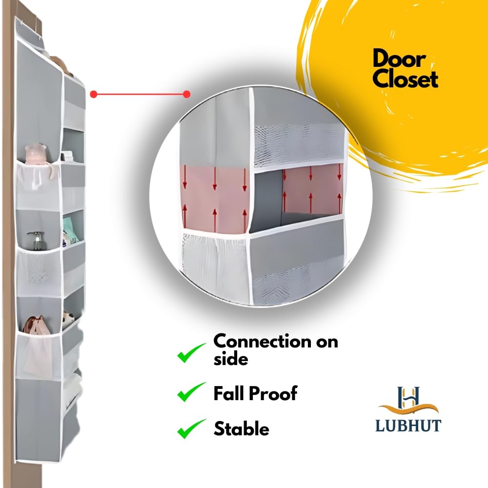 LUBHUT Closet Door storage Organizer Durable and Versatile with Easy Installation, Secure Design, and Efficient Space-Saving Solution for Household Goods, Baby Items, Crafts, Toys & more..