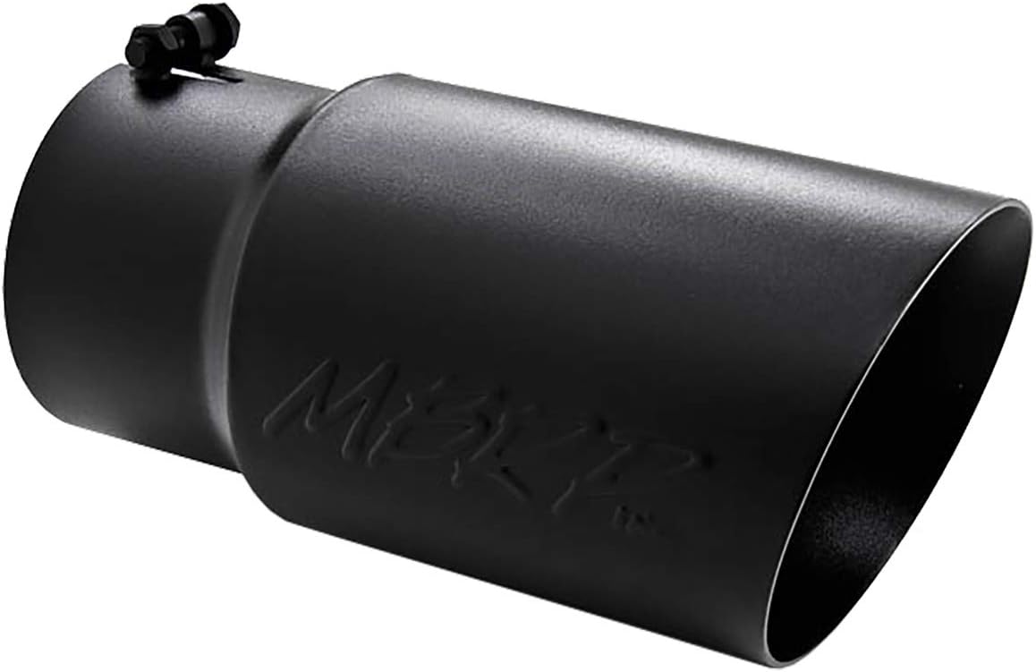 MBRP T5074BLK 6" O.D. Dual Wall Angled Exhaust Tip (Black Coated)