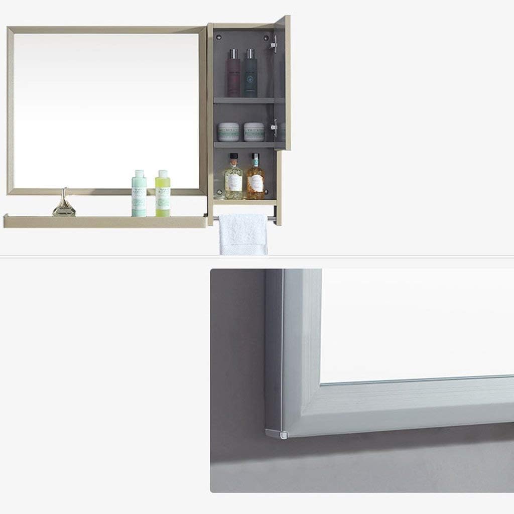 Stainless Steel Bathroom Side Cabinet Wall-Mounted Washable Vanity Mirror Cabinet with Shelves (Color : #1)