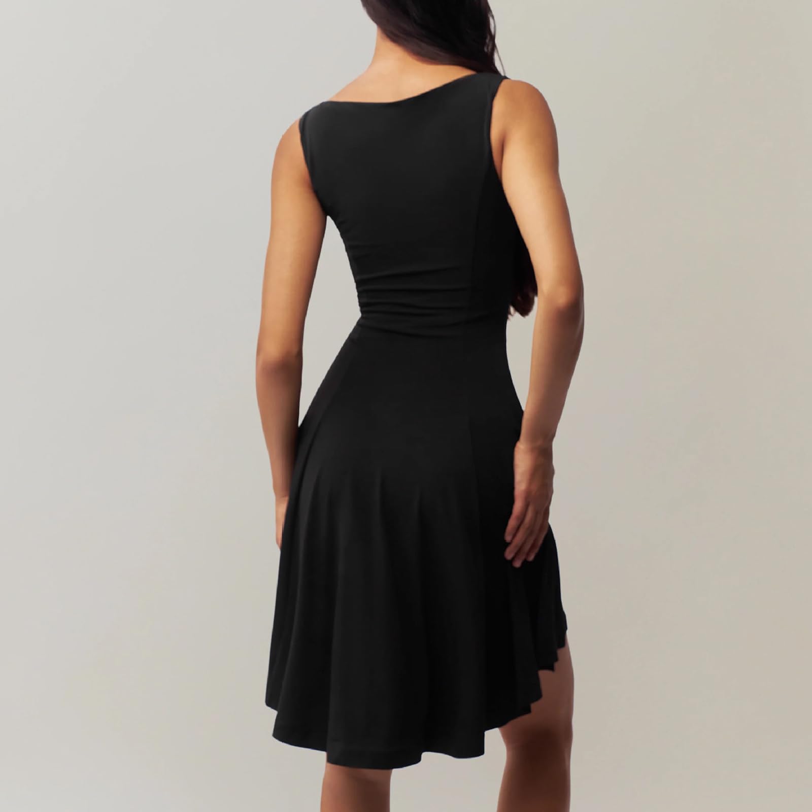 Vestito Donna Mini Abito Senza Maniche Corto Vestiti Elegante da Sera Abiti Casual Bodycon Estivo Abiti Elasticizzato Aderente per Club Cocktail Cerimonia Festa Party