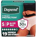Depend FIT-FLEX Incontinence Underwear for Women, Maximum Absorbency, Disposable, Small, Blush, 19 Count (Packaging May Vary)