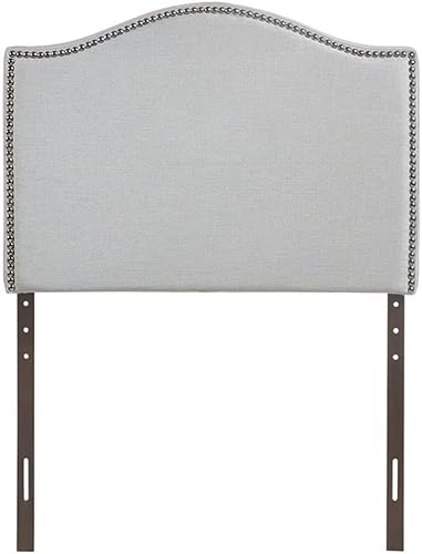 Miniatura 4 de Rosebery Kids Cabecera tapizada de tela moderna con panel doble, color gris cielo