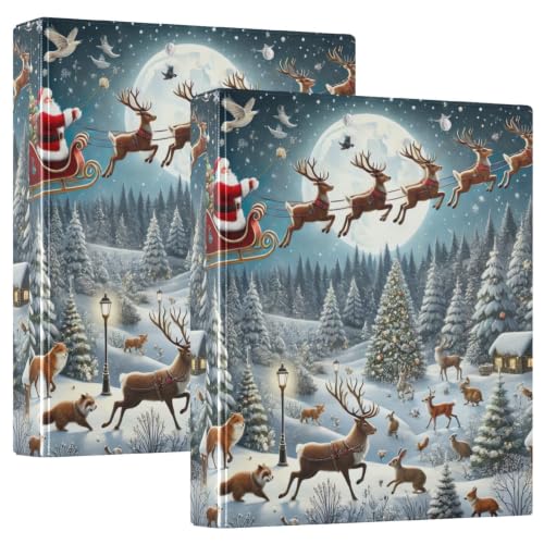 Classeur 3 anneaux Noël pour organiser vos cours de fac et documents de bureau