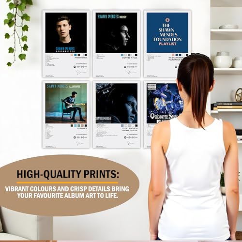 Image of Flybuy Hub Shawn Mendes Wall Posters 8x12 inch (A4 Size) Included Self Adhesive on Back Wall Decor Posters Wall Art For Bedroom, Living room, Office, Dining Room