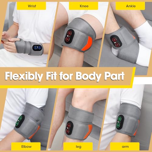 Image of Cordless Wrist Heating Pad Wrap for Arthritis and Carpal Tunnel, Rechargeable Heated Wrap Pad Wrist Massager for Hand Pain Relief, Red Light Heated Therapy Brace for Wrist to Woman Man and Elder, Gray