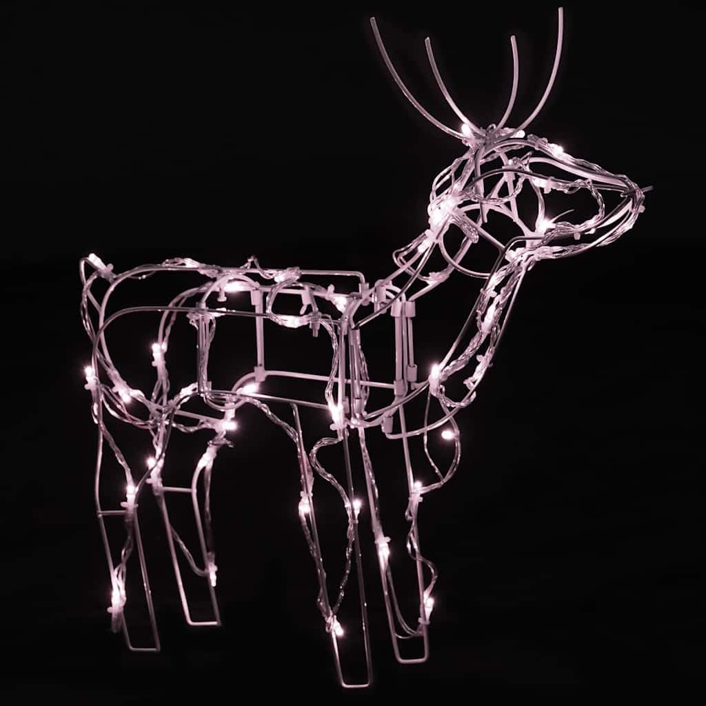ACAGALA 229 LED Rentier mit Schlitten 3-TLG. Weihnachtsfigur Weihnachtsbeleuchtung Warmweiß für Außen und Innen, 8 Lichtprogrammen, Weihnachtsdekoration für Haus, Hof, Garten, Veranda