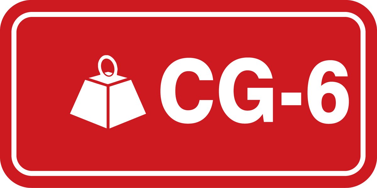Signalisation CG-6 Control Gravity adhésive rouge et blanche pour blocage d'énergie - 2