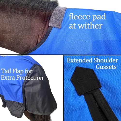 Image of Mini Horse /Pony /Donkey /Miniatur Horse Turnout Blanket, 1600D 220g Fill | Winter Turnout Blanket for Foal & Pony, Waterproof with Secure Adjustable Fit, Ideal for Stables, Paddock and Outdoor Turnout