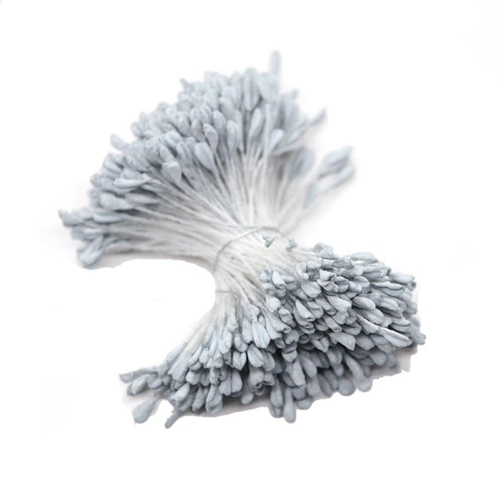 Yurosiay Flower Stamens, Pack of 340 Matt Double Heads Stamens for Crafts, Malt Shaped, Artificial Stamens, Flower, Simulated Flower Stamps, Flower Stamens for DIY Crafts, Blue 1#