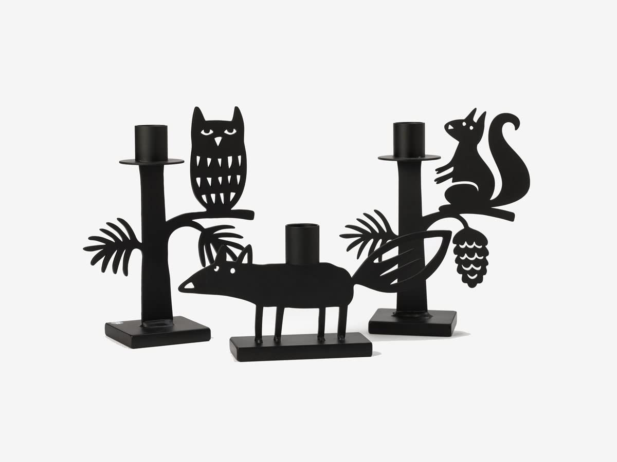 Sunature Kerzenständer Höhe 10 cm, Schwarz, Lackiertes Eisen, Schwedischer Design